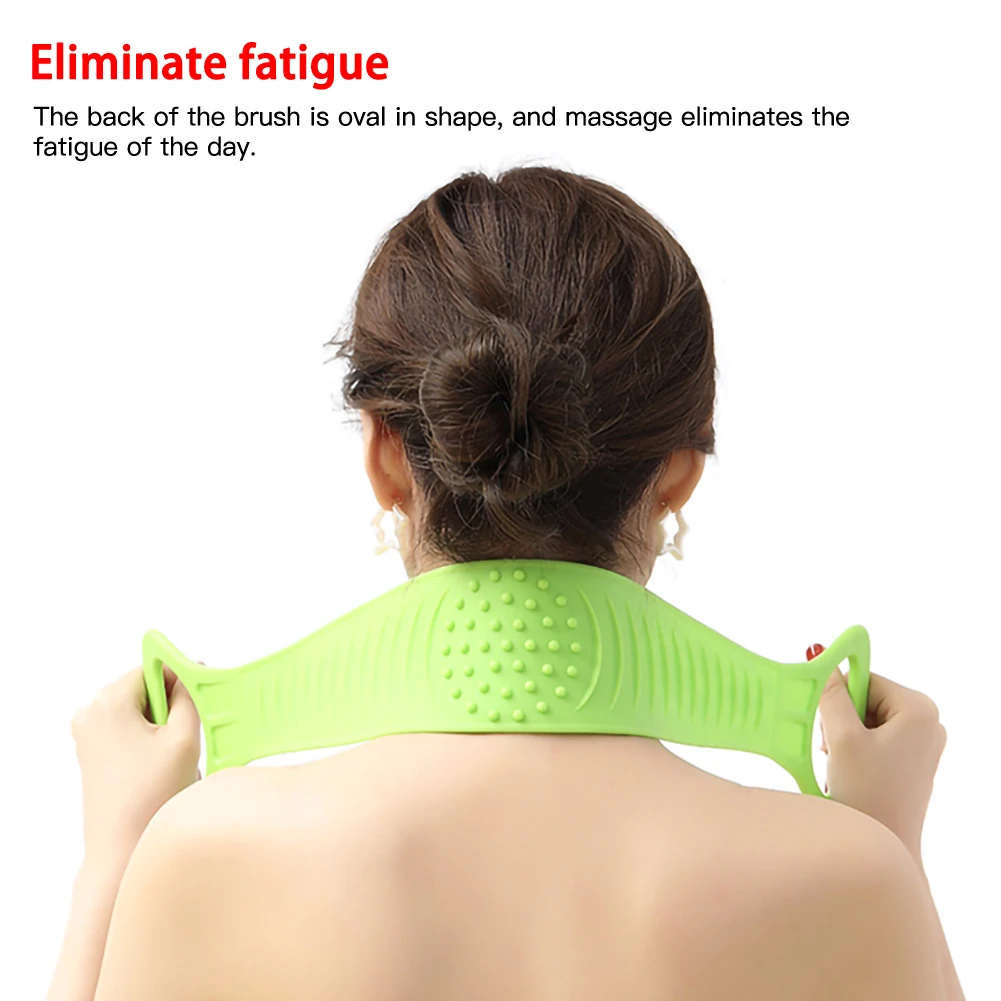 

Double-sided Large 68cm Silicone Pull Back Strip Bath Rubbing Towel Eco-friendly Deep Clean Exfoliating Back Scrubber