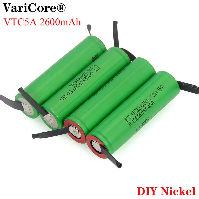 Литиевая батарея VariCore VTC5A 2600 мА · ч 18650 30 А разряд 18650VTC5 + никелевые пластины сделай