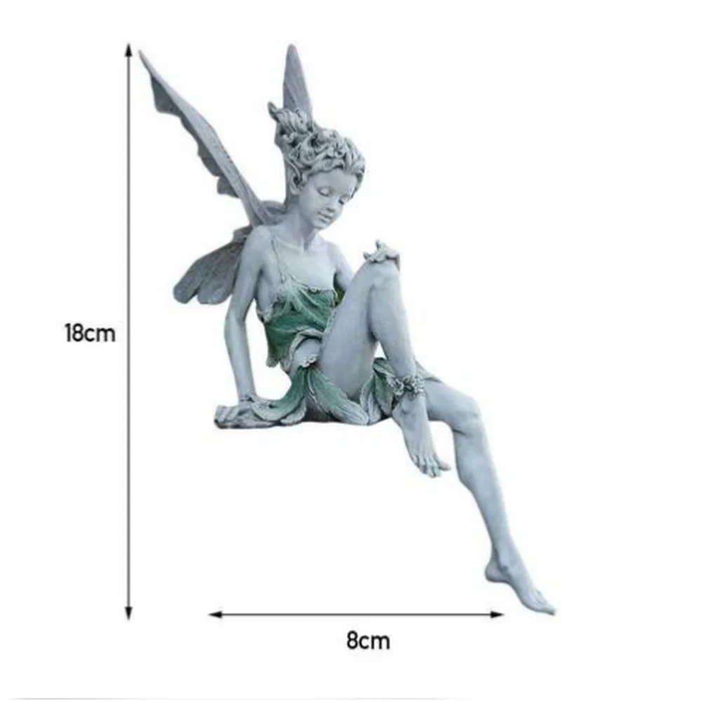 

Home Decor Statues And Sculptures Fairy Sitting Garden Statue Ornament Resin Crafts Home Landscaping Backyard Decor Accessories