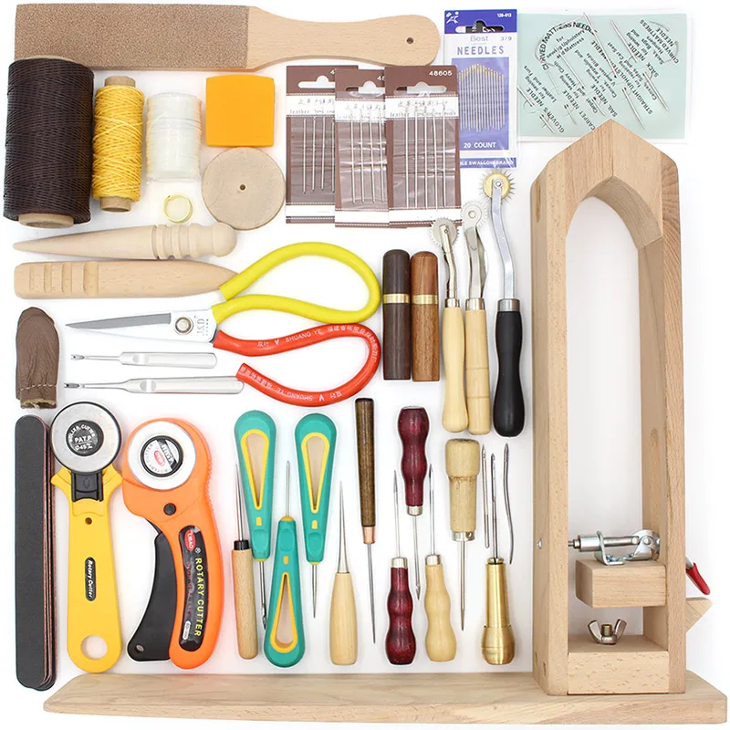 LeatherCraft инструменты кожа резьба иглы ручной работы Рукоделие для шитье Awl ножницы