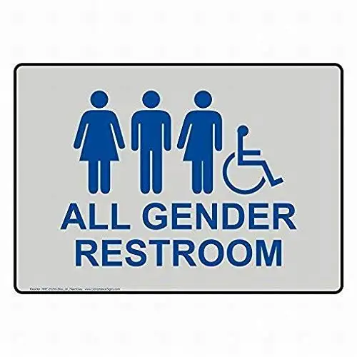 

Ada All Gender Restroom Sign Tin Sign Caution Sign 12x16 Inch