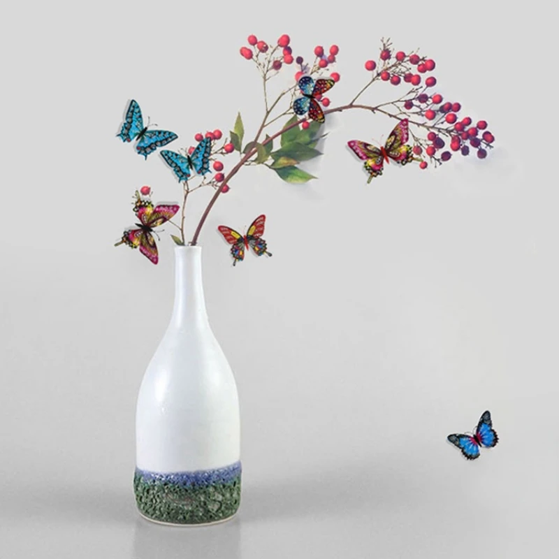 

20 шт. 4 см наклейка на стену в виде бабочки, милые наклейки на холодильник, ПВХ 3D стерео имитация бабочек, украшение для свадебвечерние НКИ