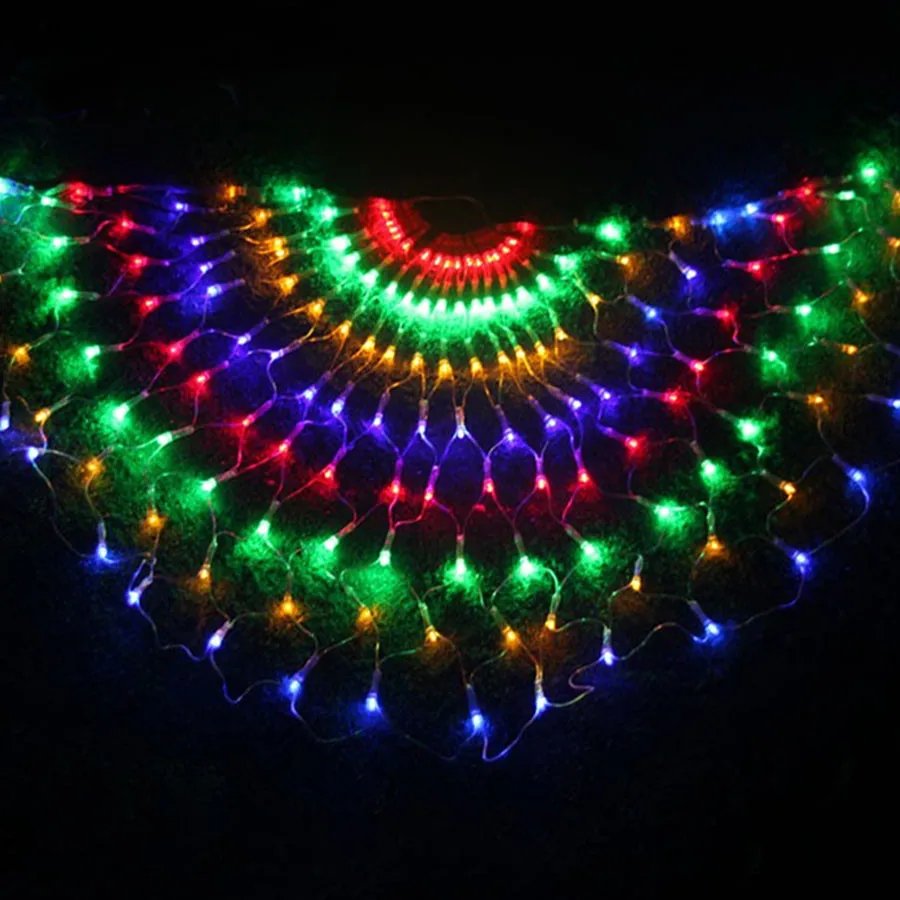 BEIAIDI 444LED 3 шт. рождественская сетчатая гирлянда светильник с павлиньим экраном м