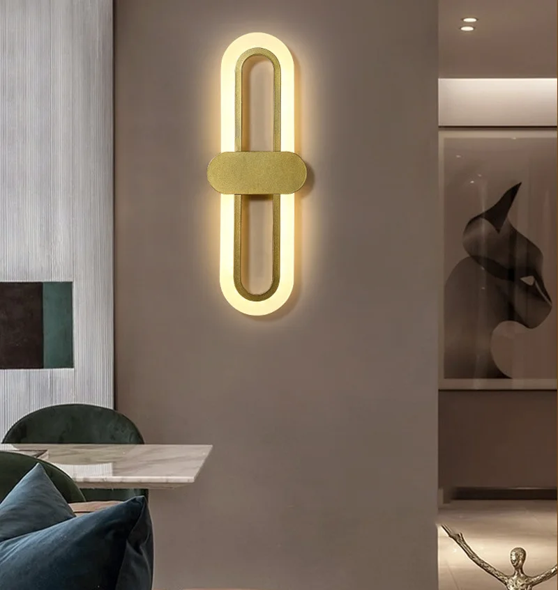 

Creative Nordic Living Room TV Background Wall Lamp Personality Simple LED Corridor Aisle Lamp Bedroom Bedside Wall Lamp