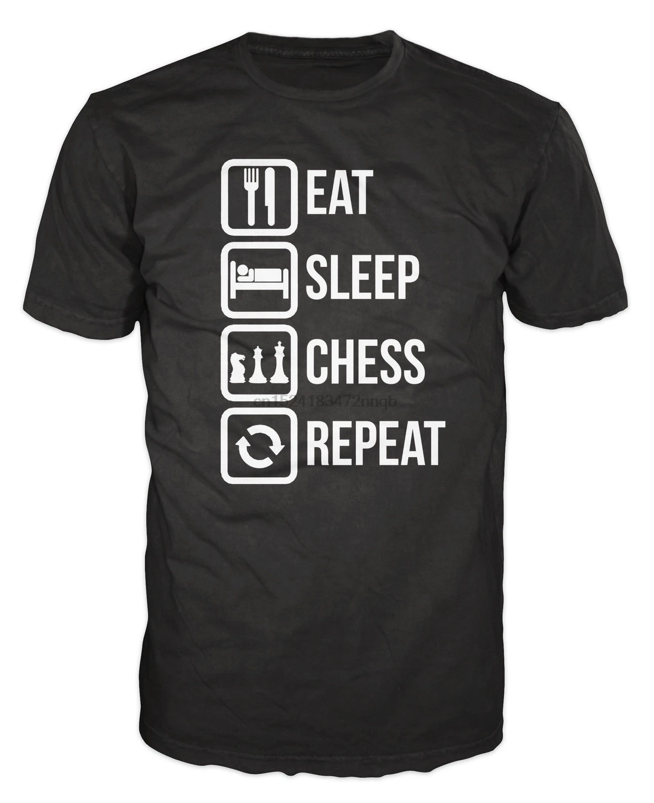 Модная футболка бренд Eat Sleep Chess Повторите смешной ум настольная игра