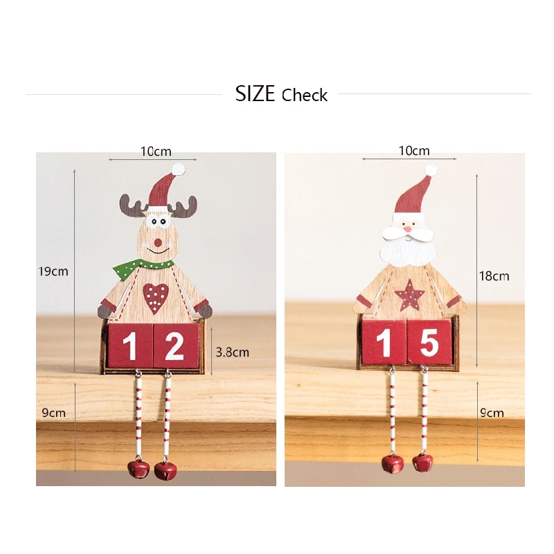 Горячее предложение Новый Рождественский календарь обратный отсчет деревянный