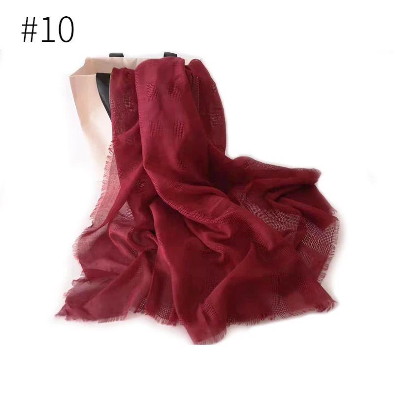 Fashion solid color scarf viscose scarf piercing plaid shawl plain scarves maxi hijab muslim head hijabs wrap muffler 10pcs/lot