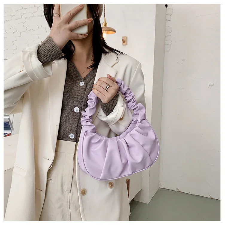 

Gusure Trendy Women Clouds Handbags Purses Simple Shoulder Bag Armpit Bag for Female Underarm Designer Style Summer Small Totes