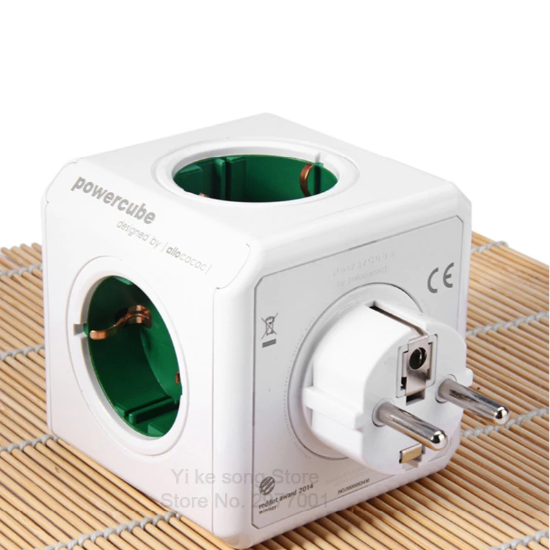 Allocacoc power Cube электрическая штепсельная вилка, блок питания, адаптер для путешествий, штепсельная вилка европейского стандарта, электрическая штепсельная розетка, умный удлинитель, мульти-домашний