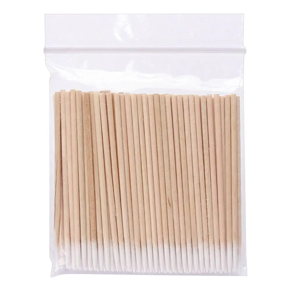 

Disposable Cotton Swab Lint Free Micro Brushes Wood Cotton Buds Swabs Ear Clean Stick Eyelash Extension Glue Removing Tool