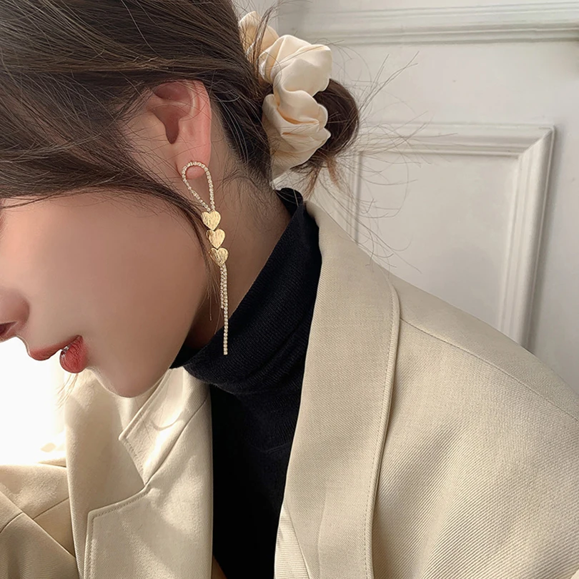 

Long Tassel Alloy Earrings For Women Jewelry Kolczyki Pendientes Cережки Cерьги Unusual Vintage Korean Fashion Female Popular