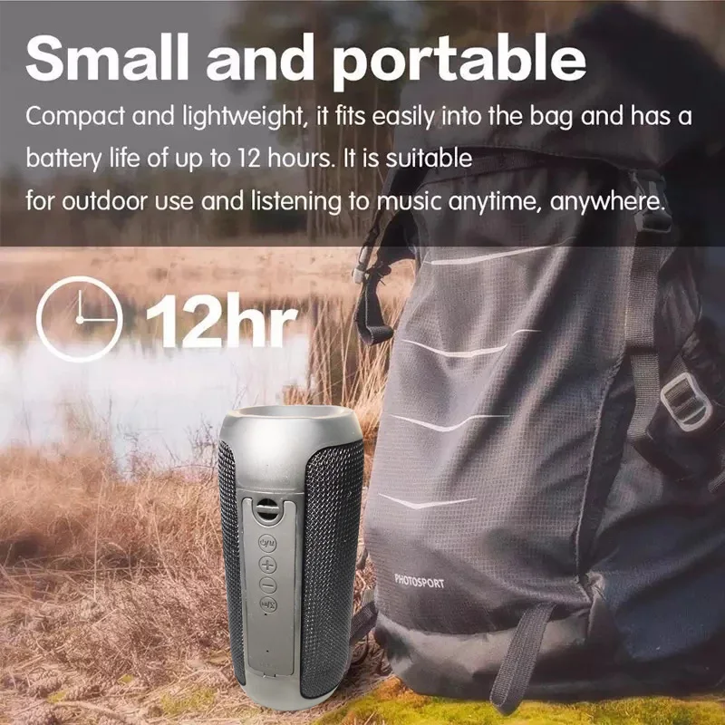 Портативный Bluetooth динамик 20 Вт Беспроводная басовая Колонка Водонепроницаемая