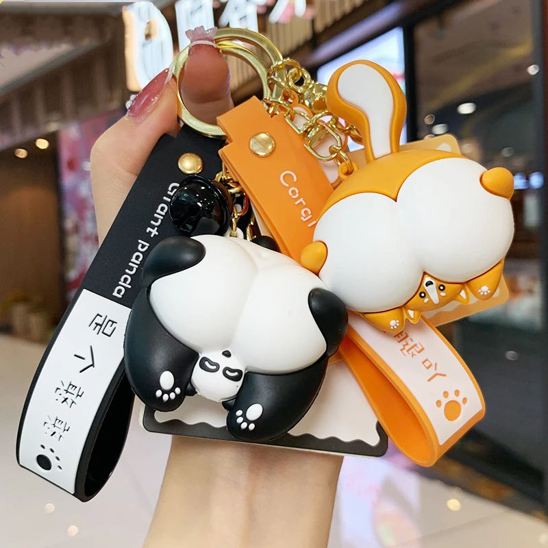

Cute Funny Spoof Cat Keychain Cartoon Animal Fart Fart Epoxy Key Ring Schoolbag Doll Pendant Toy Women Man Holder Trinket