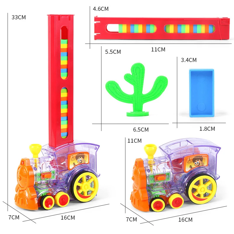 Domino Train Toy Set Rally Electric Model With 80 Pcs Colorful Game Building Blocks Car Truck Vehicle Stacking | Игрушки и хобби