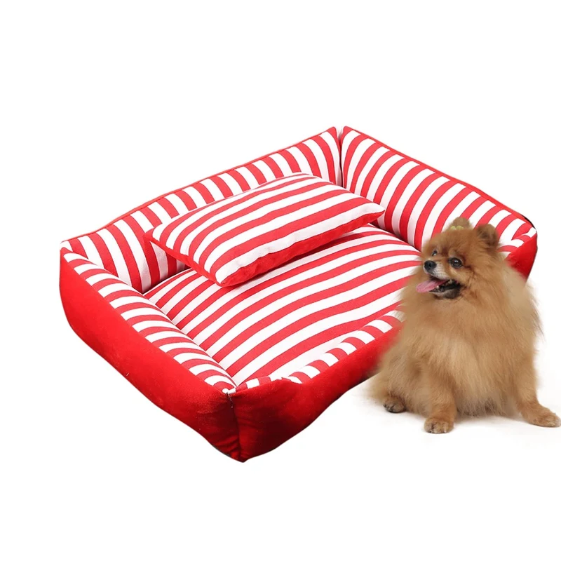 Лидер продаж диван для собак прямоугольная кровать Полосатое гнездо щенка