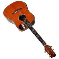 41 inch orange solid spruce wood top acoustic guitar high gloss 6 strings wood guitar folk guitar with armrest good for hold