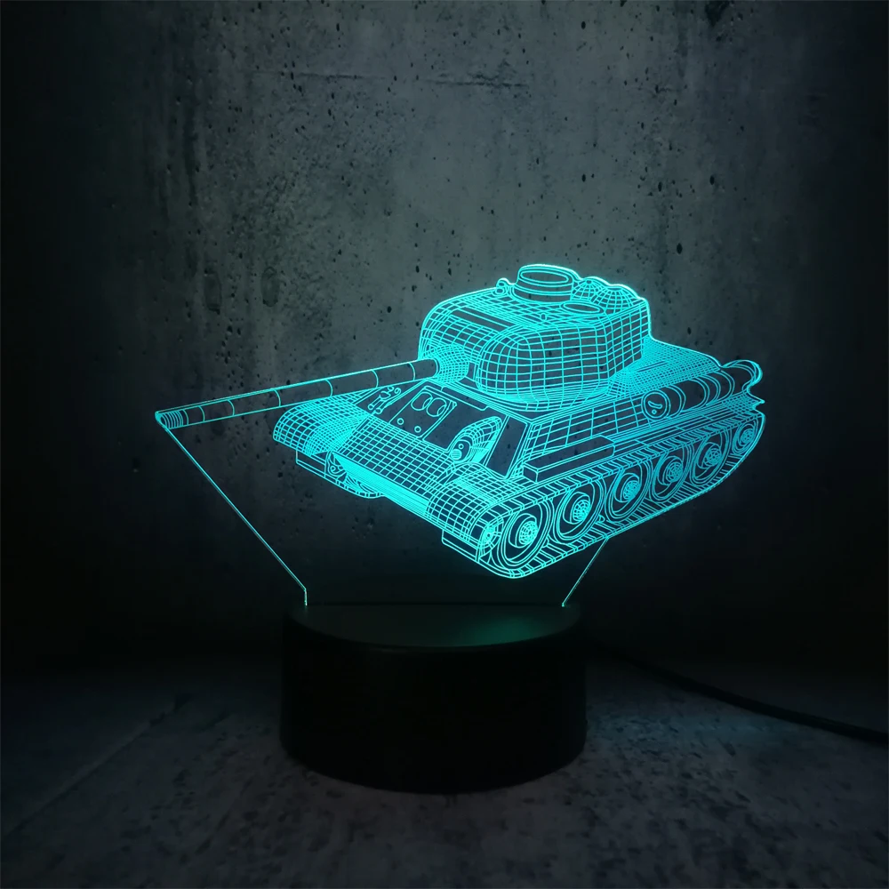 Крутой светильник ing Tank Модель 3D светодиодный Ночник крутые ребята лучший день