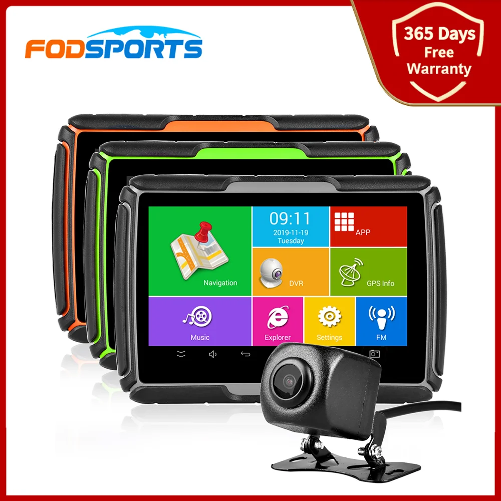 

Fodsports 4,3-дюймовый GPS-навигатор для мотоциклов Android-система Водонепроницаемый WIFi Bluetooth-навигация Moto 720P Экшн-камера Бесплатная карта