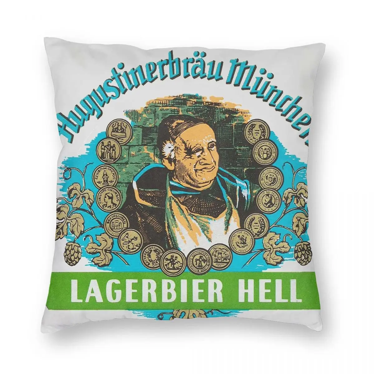 Квадратная наволочка Lagerbier Hell из полиэстера и льна