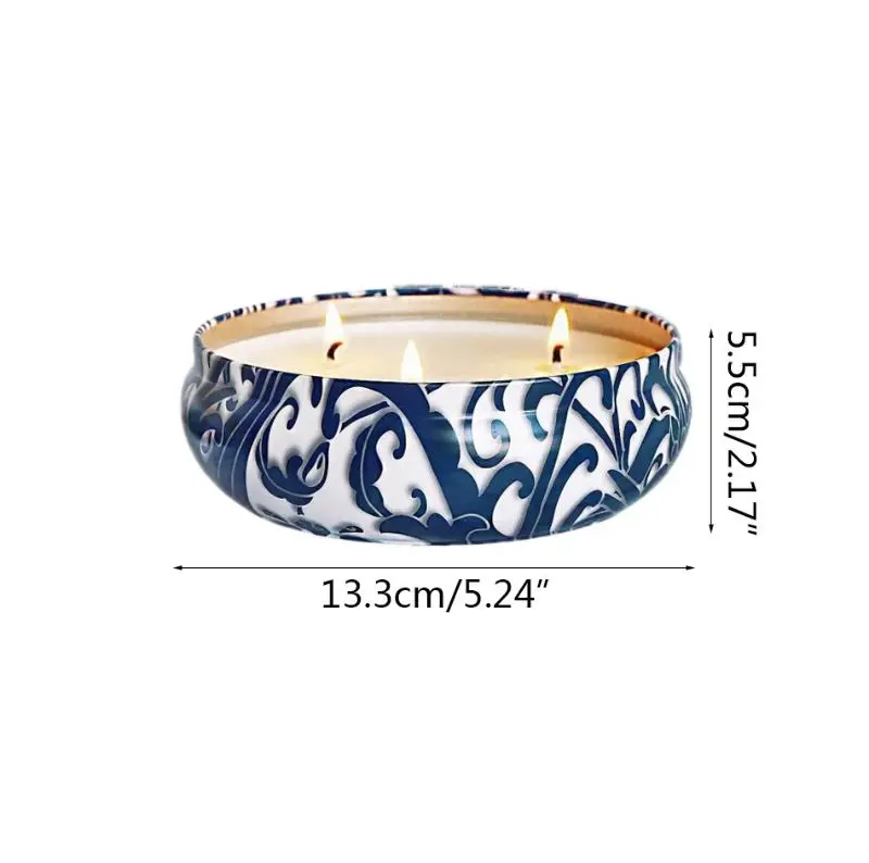 Ароматизированный соевый воск Citronella в форме свечи 3 фитиля олова 80 часов горения