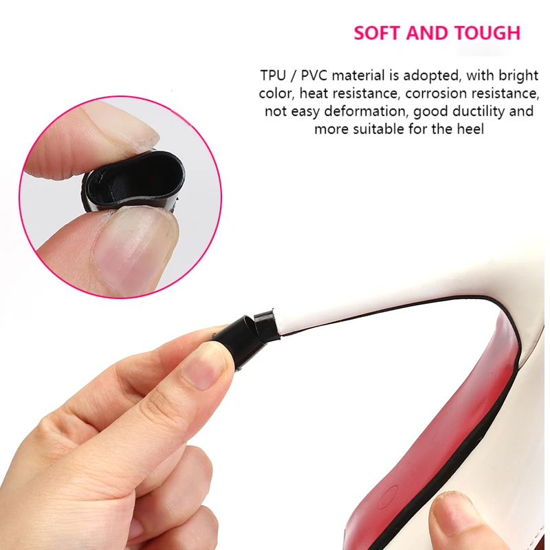 2Pcs Non-slip Wearable Heel Cover Round Woman High heels Protective Cover TPU/PVC Material Soft Damping Silencer Heel Protector