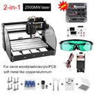 Лазерный гравировальный станок, 2 в 1, 2500 мвт, CNC 3018 Pro многоступенчатая версия, GRBL управление, 3-осевой фрезерный станок с печатной платой, автономное управление, ler + 20