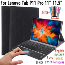 For Lenovo Tab P11 Pro 11 11.5 Case with Touchpad Keyboard Tab-J606F Tab-XJ706F Russian Spanish Arabic Hebrew Korean Keyboard