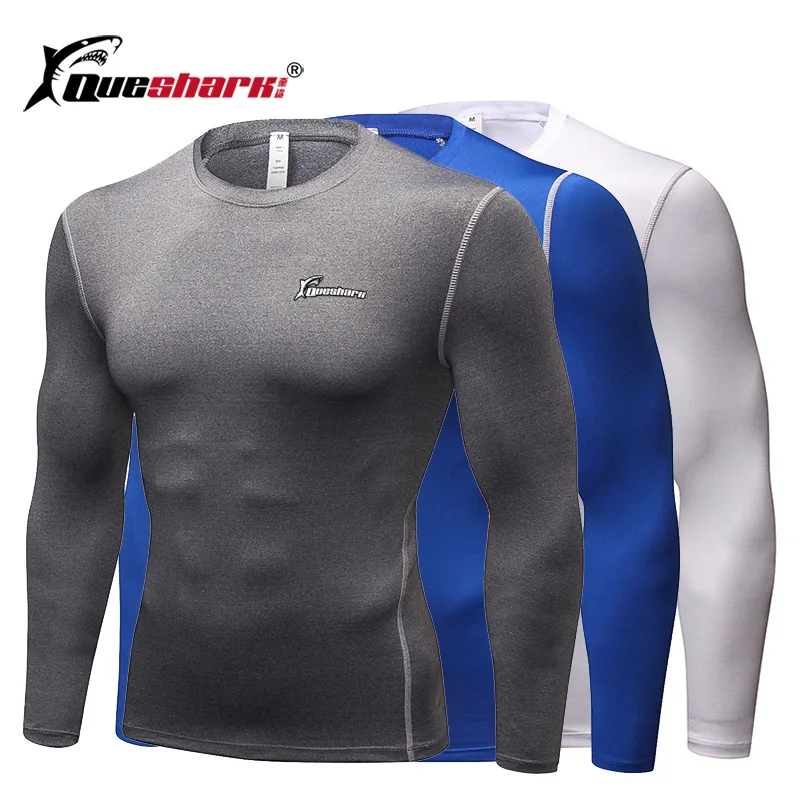 

Quick Dry Men Long Running Shirt Solid Color Compression Tops High Elastic Crossfit Bodybuilding Workout Clothes