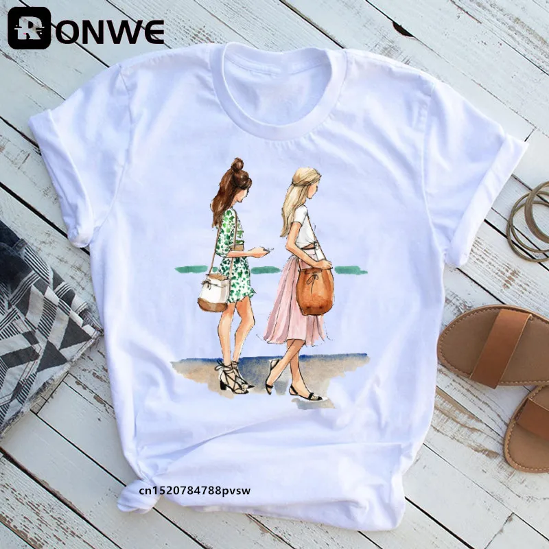 

Print Female T Shirt Graphic Fashion Sweet Girl Women T-Shirt Cartoon Short Sleeve Spring Summer Lady Clothes Tops Clothing Tees