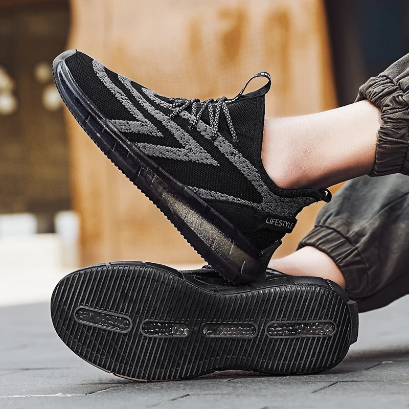 

2020 Hot Sell Running Shoes Men's Shoes New Korean Version of The Trend of Flying Woven Sports Running Shoes Summer Breathable