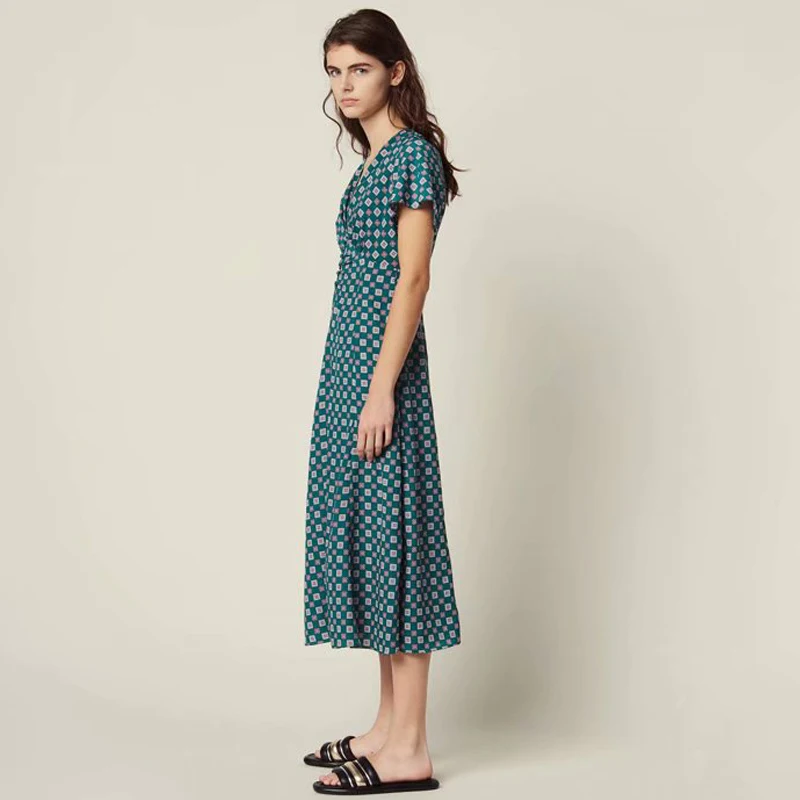 Длинное платье высокого качества Kate Мидлтон Лето 2020 новинка Женская мода для