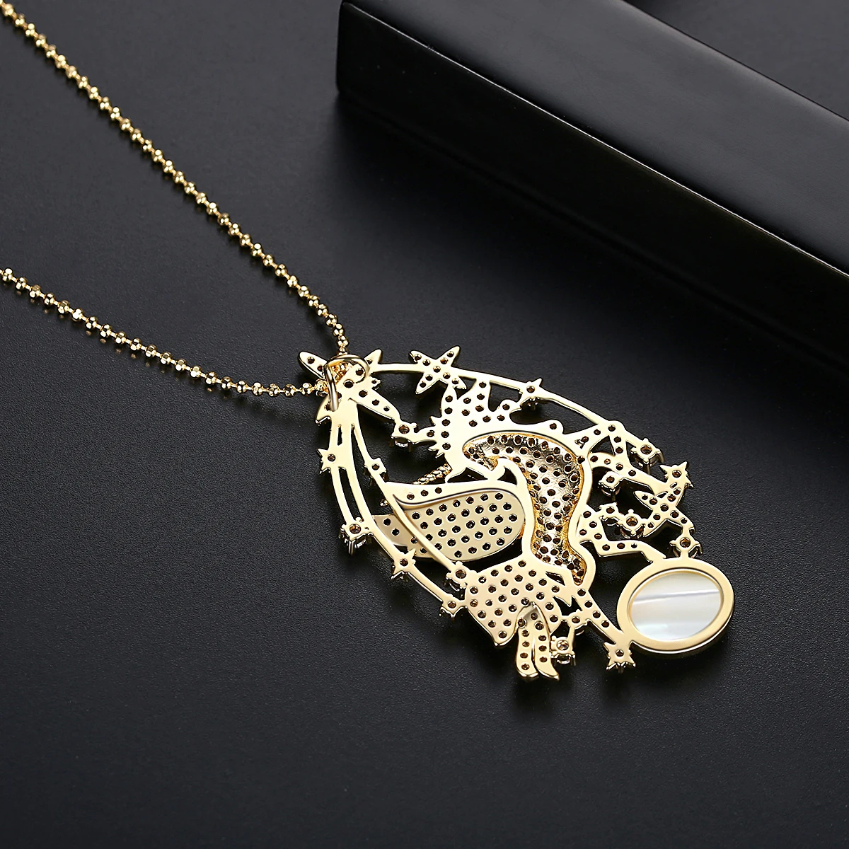 

LUOTEEMI Luxury Horse CZ Pendant Necklaces for Women Wedding Engagement Fashion Jewelry Party Kolye Bijoux Femme Christmas Gift