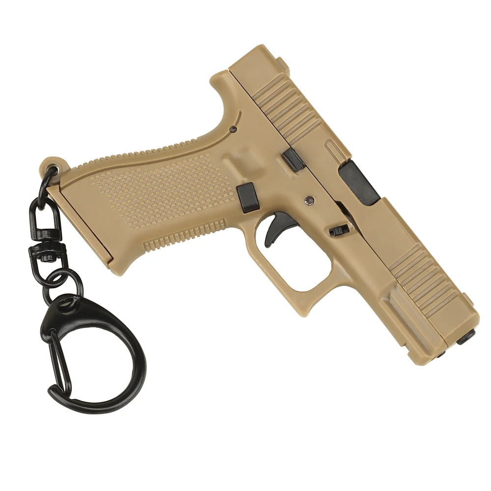 

Tactical Glock 45 Pistol Model Keychain Mini Multifunction Tool Keyring Bag Decoration Pendant with Removable Lever and Magazine