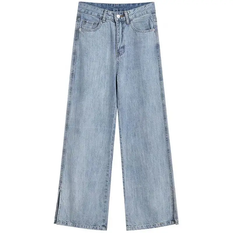 

Straight Leg Boyfriend High Waisted Jeans Factory Sale Cotton Hight Street Wide Leg Jeans Women