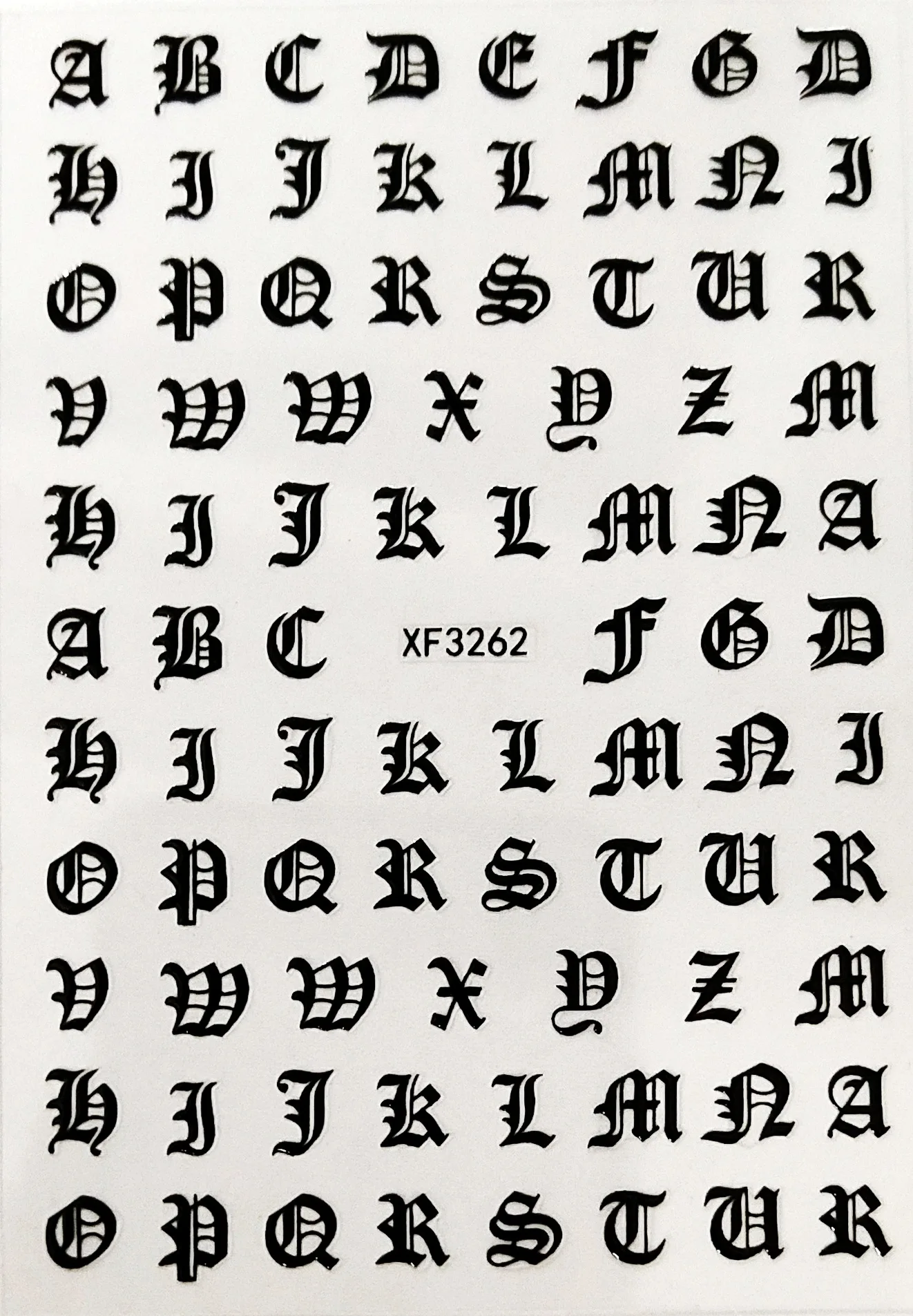 

Old English Nail Decals for Medium Nails Nail Wraps Nail Sticker Gothic Lettering, Nail Decals,Letter Decals,5pcs Decals-8