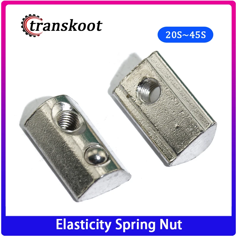 Transkoot алюминиевый экструзионный профиль 3030 4040 4545 CNC M4 M5 M6 M8 полукруглый эластичный пружинный гайка шариковая гайка