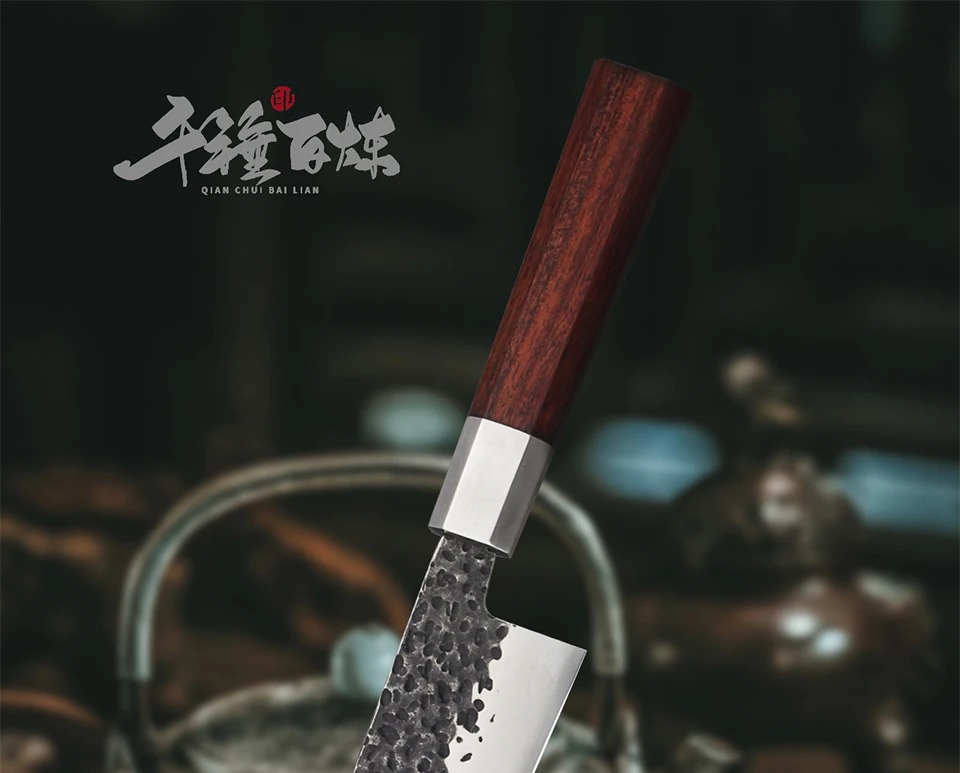 FANGZUO кухонные ножи из нержавеющей стали молоток кованые ручной работы шеф-повара/разделки/нож сантоку Кливер слайсер кухонные инструменты для приготовления пищи