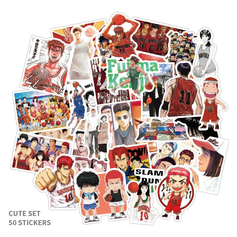 

10/30/50PCS Slam Dunk Anime Graffiti Sticker Water Removable Trolley Case Sticker Notebook Sticker Car Sticker Wholesale