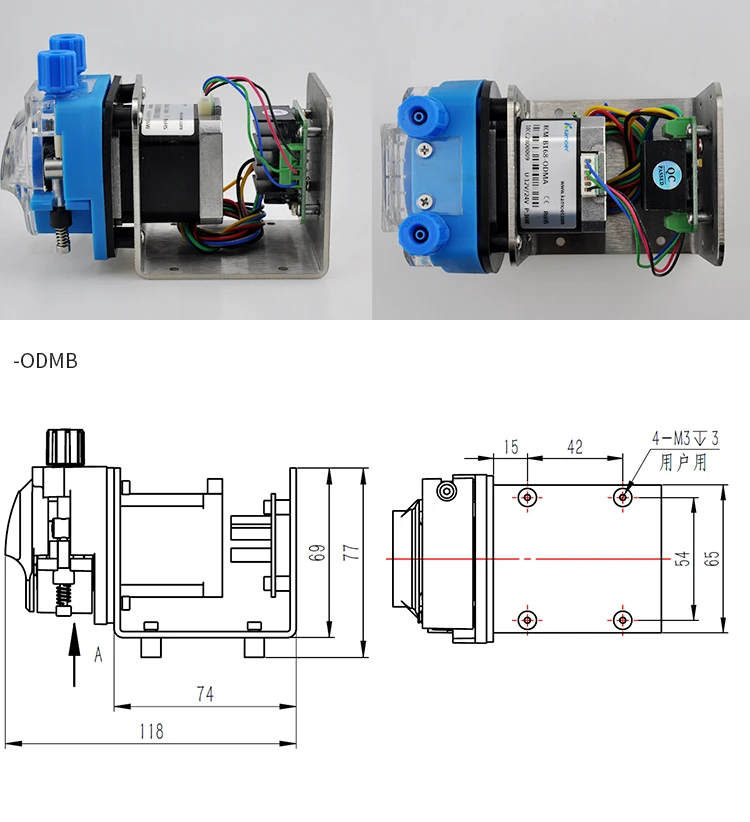 Kamoer KCM-ODM 12 V/24 V Мини Насадка На шланговый насос с трубкой Небольшой Поток шагового двигателя(13,5~ 320 мл/мин., 4/8 роторов