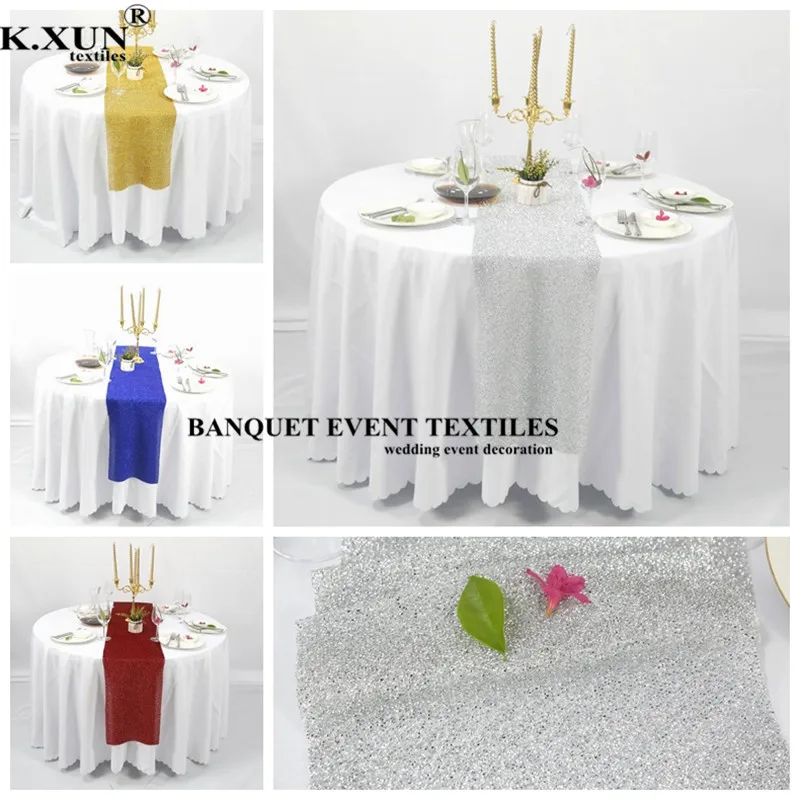 

New Product Shiny Sequin Table Runner For Wedding Event Party Christmas Decoration