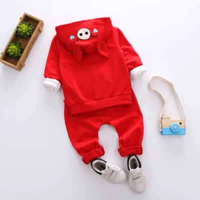 Комплект одежды для малышей сезон весна-осень Модный хлопковый топ с капюшоном +