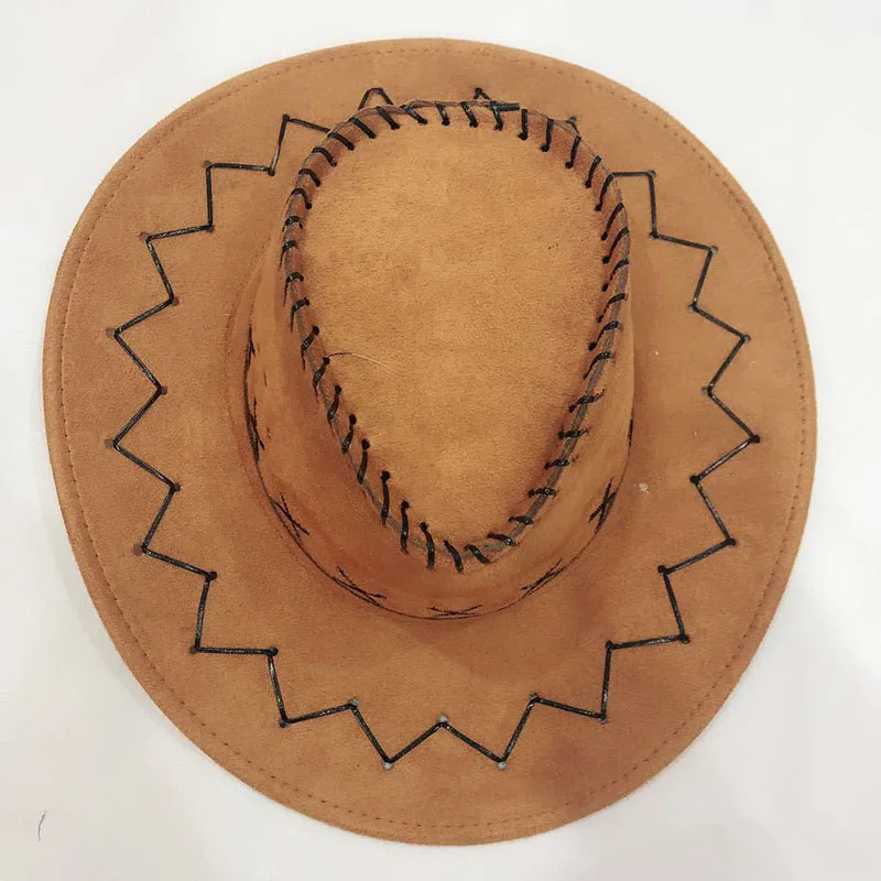 

Imitation Suede Western Cowboy Hat Summer Outdoor Travel Leisure Cool Men Sunshade Knight Cap Mountaineering Breathable B23