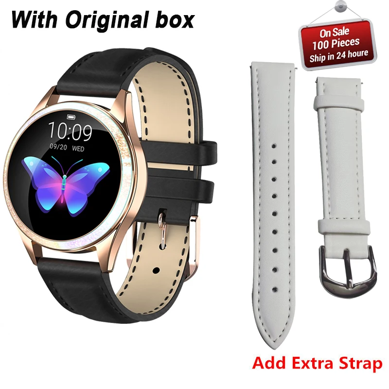 add extra strap KW20 женские Смарт-часы, модный прекрасный браслет, монитор сердечного ритма, мониторинг сна, умные часы для IOS Android PK H8 S3 KW10, ремешок - Цвет: add extra strap
