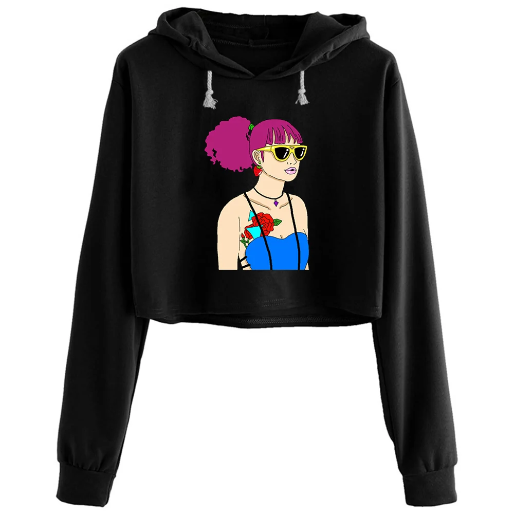 

Укороченные женские толстовки Bad Girl, эмо, эстетика Kpop, корейский пуловер для девочек
