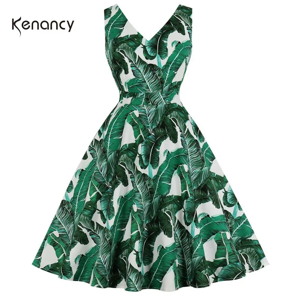 Женское винтажное платье без рукавов Kenancy вечерние Хлопковые Платья в стиле