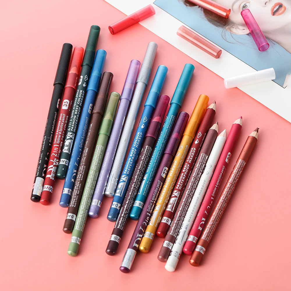 Блестящие тени для век и карандаш подводки глаз 1 шт. стойкий Водостойкий губ