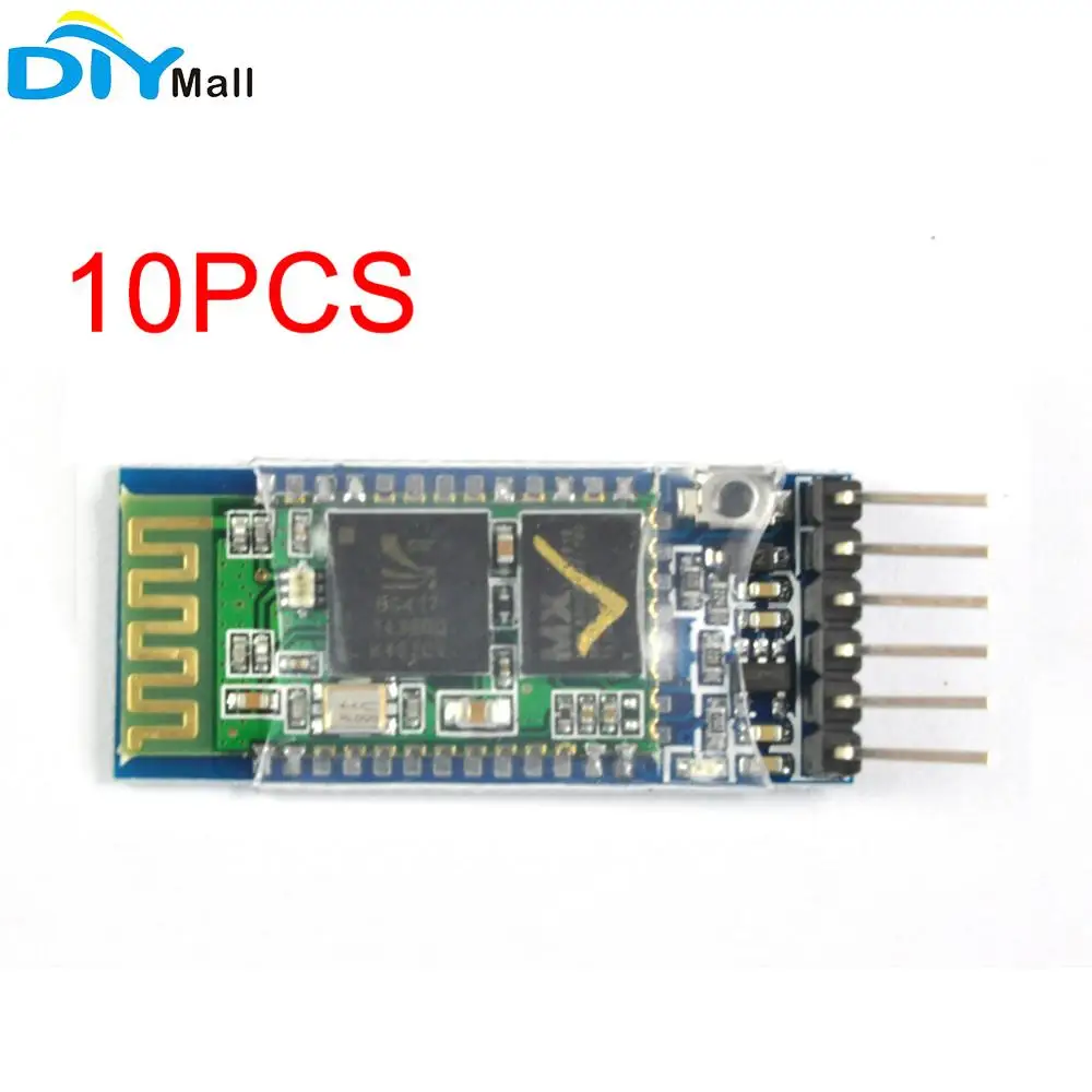 10 шт./лот беспроводной Серийный 6 Контактный Модуль Bluetooth RF приемопередатчика HC 05
