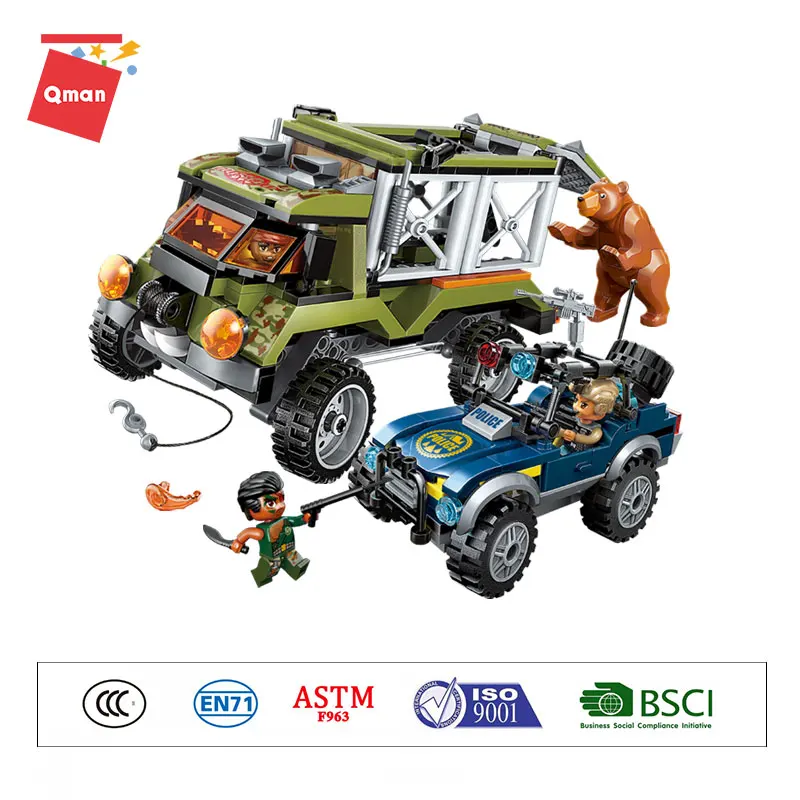 Конструктор QMAN серии городской лес полиция набор блоков Боевая сила внедорожник
