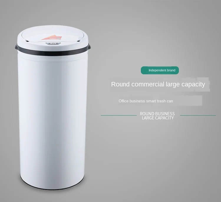 

Round Metal White Trash Can Automatic Smart Sensor Kitchen Bathroom Trash Can Poubelle De Cuisine Recycle Garbage Bin EA6LJT