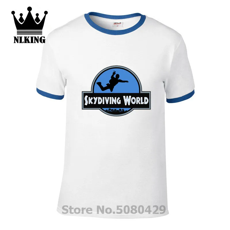 Streetwear World Skydiver Gift T-Shirts Men Dangerous Skydiving Funny Men's Pure Cotton tshirts Short Sleeves T Shirts | Мужская